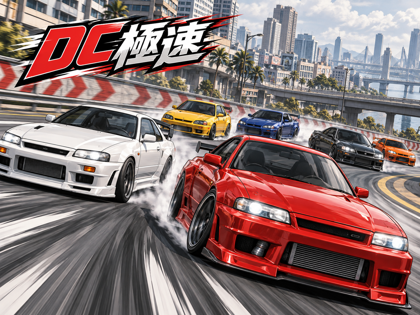 DC極速，六輛跑車在城市賽道上競速